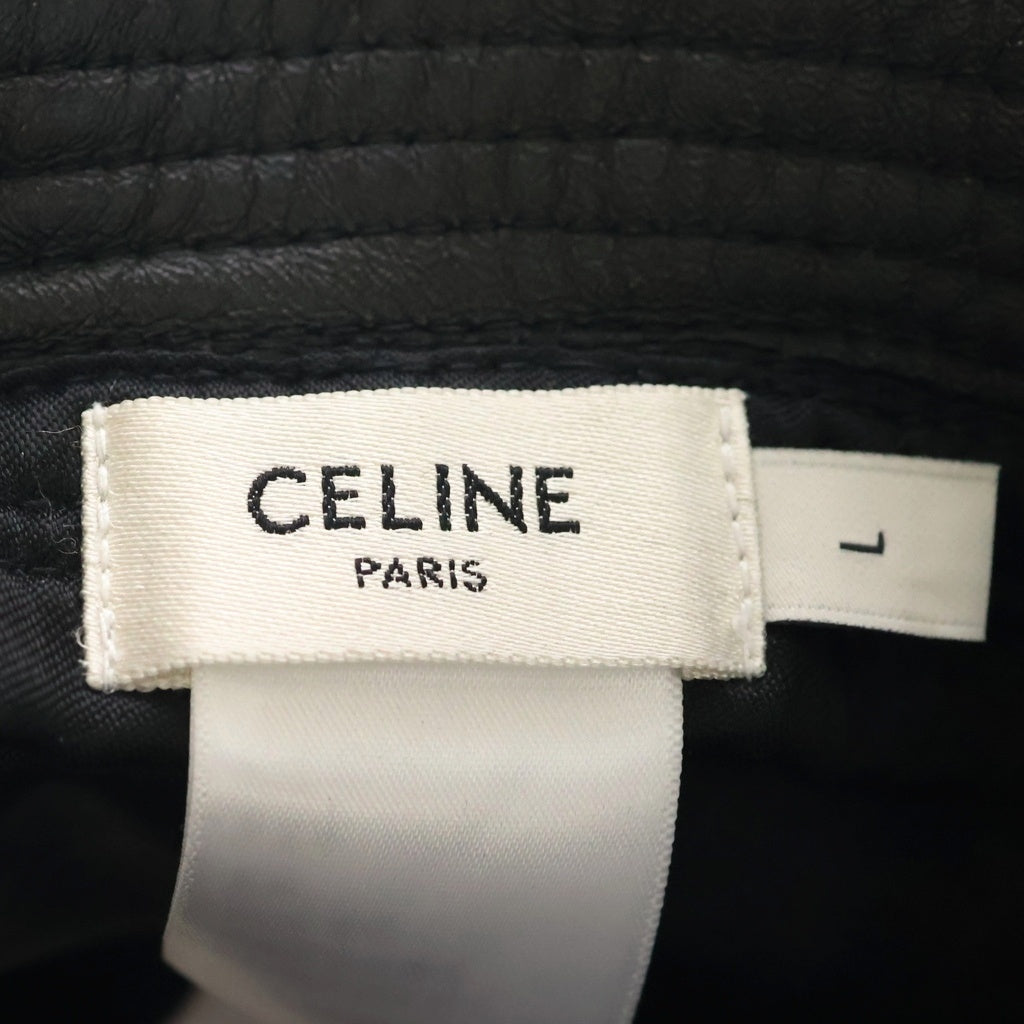 CELINE(セリーヌ) ソフトラムスキン レザー バケットハット 帽子 ブラック AA0FQ583C.38NO
