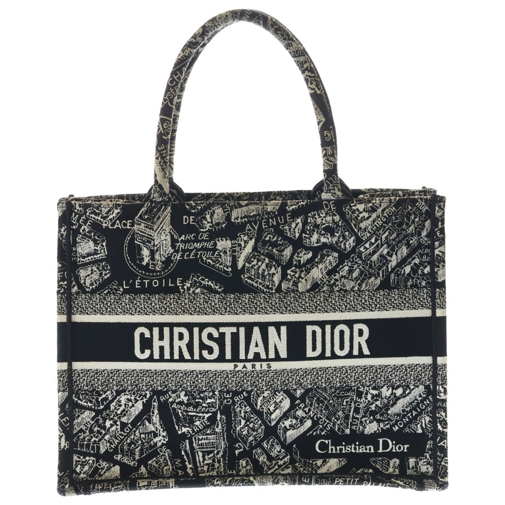 Christian Dior(クリスチャンディオール) ブックトート ミディアム ハンドバッグ トートバッグ ブラック キャンバス レディース