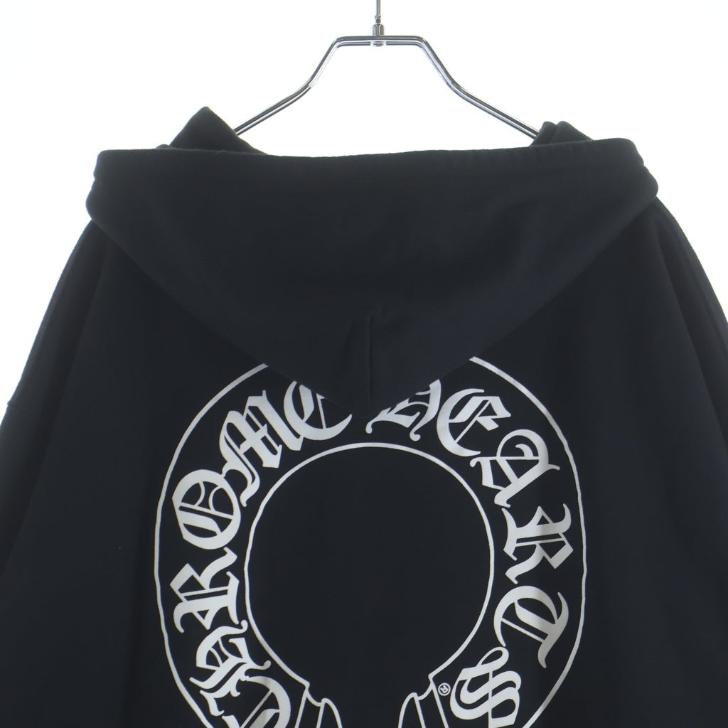 CHROME HEARTS(クロムハーツ) ダガージップ バックホースシュープリント ジップアップスウェットパーカー フーディー ブラック #L