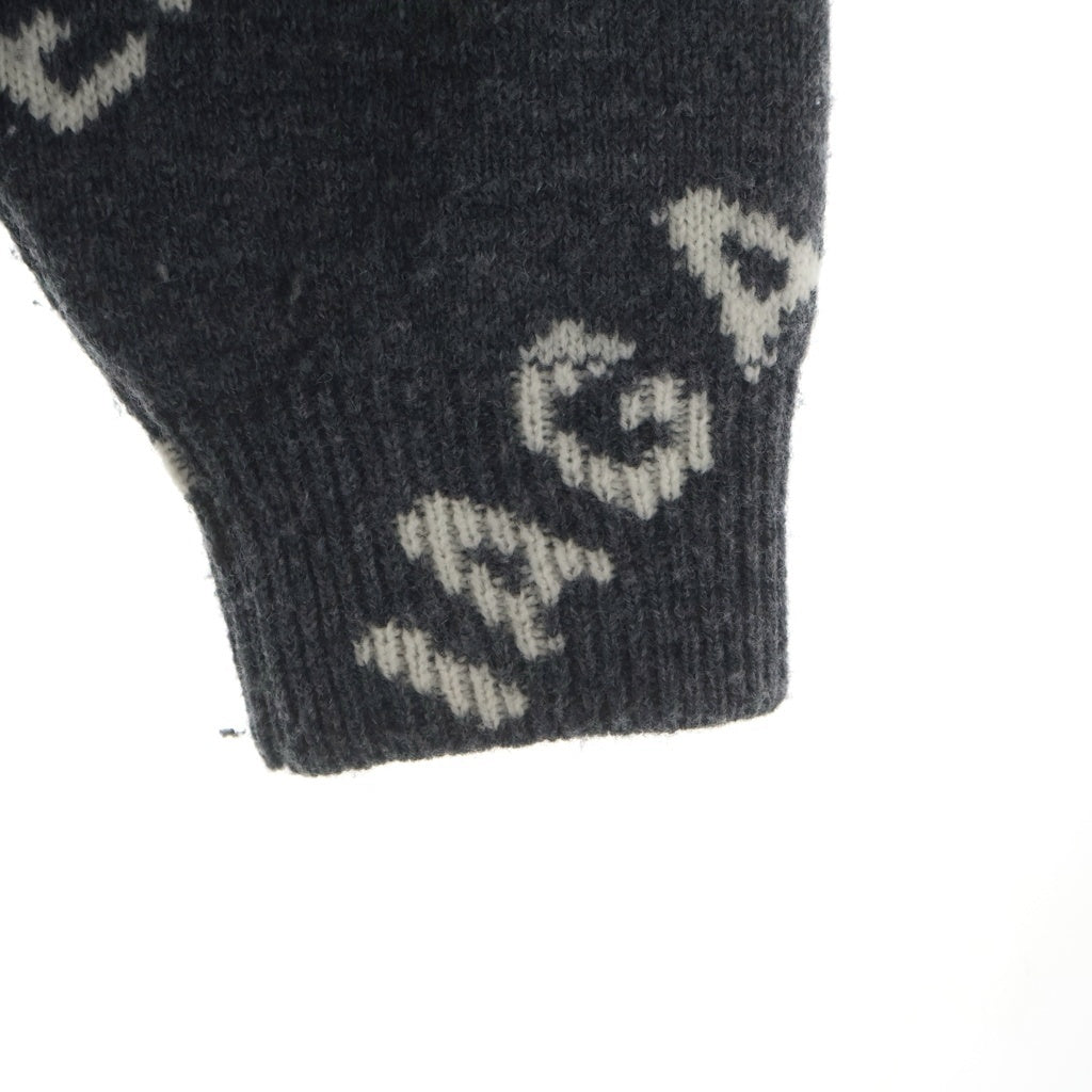 BALENCIAGA(バレンシアガ) ALL OVER LOGO CREWNECK KNIT オーバー ロゴ クルーネック ニット M グレー 555481 レディース