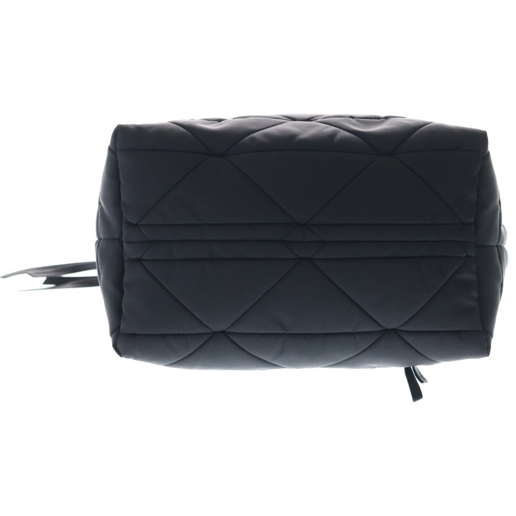 PRADA(プラダ) リナイロン ミディアムパデット 2WAYバッグ ハンドバッグ ショルダーバッグ ブラック レザー×ナイロン 1BG436 シルバー金具 レディース