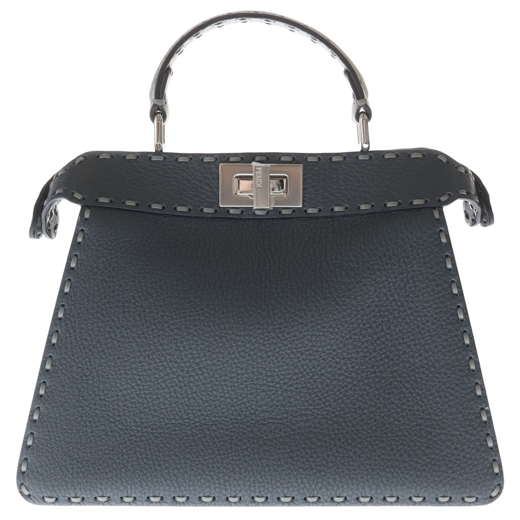 FENDI(フェンディ) ピーカブ アイシーユー スモール 2WAYバッグ ハンドバッグ ショルダーバッグ グレー レザー 8BN327 シルバー金具 レディース