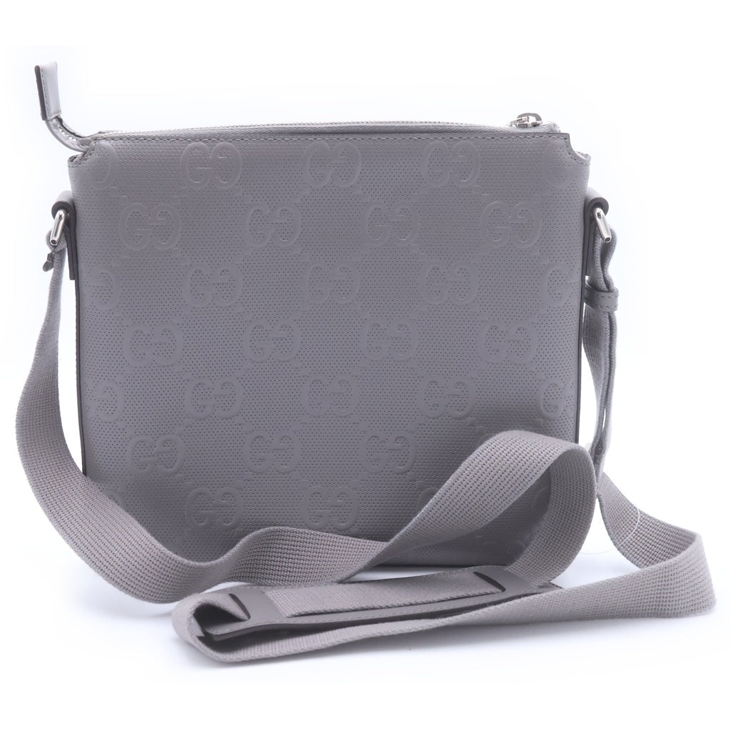 GUCCI(グッチ) GGエンボス レザー ショルダーバッグ グレー 406410 レディース
