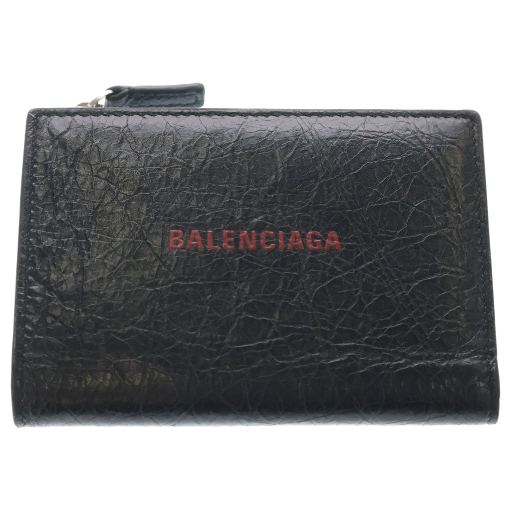 BALENCIAGA(バレンシアガ) キューティ バーティカル コンパクトウォレット 型押しレザー 財布 ブラック 694166