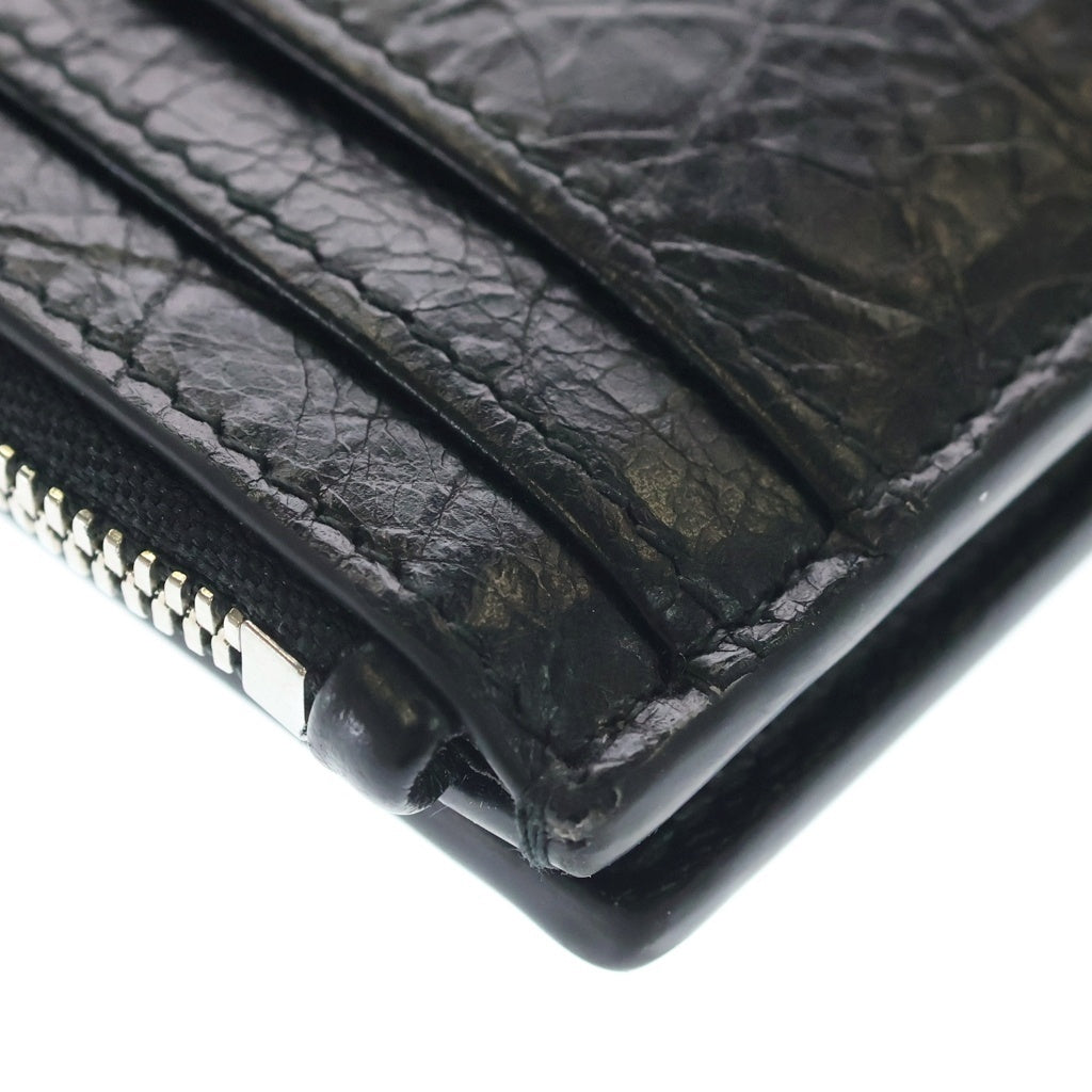 BALENCIAGA(バレンシアガ) キューティ バーティカル コンパクトウォレット 型押しレザー 財布 ブラック 694166