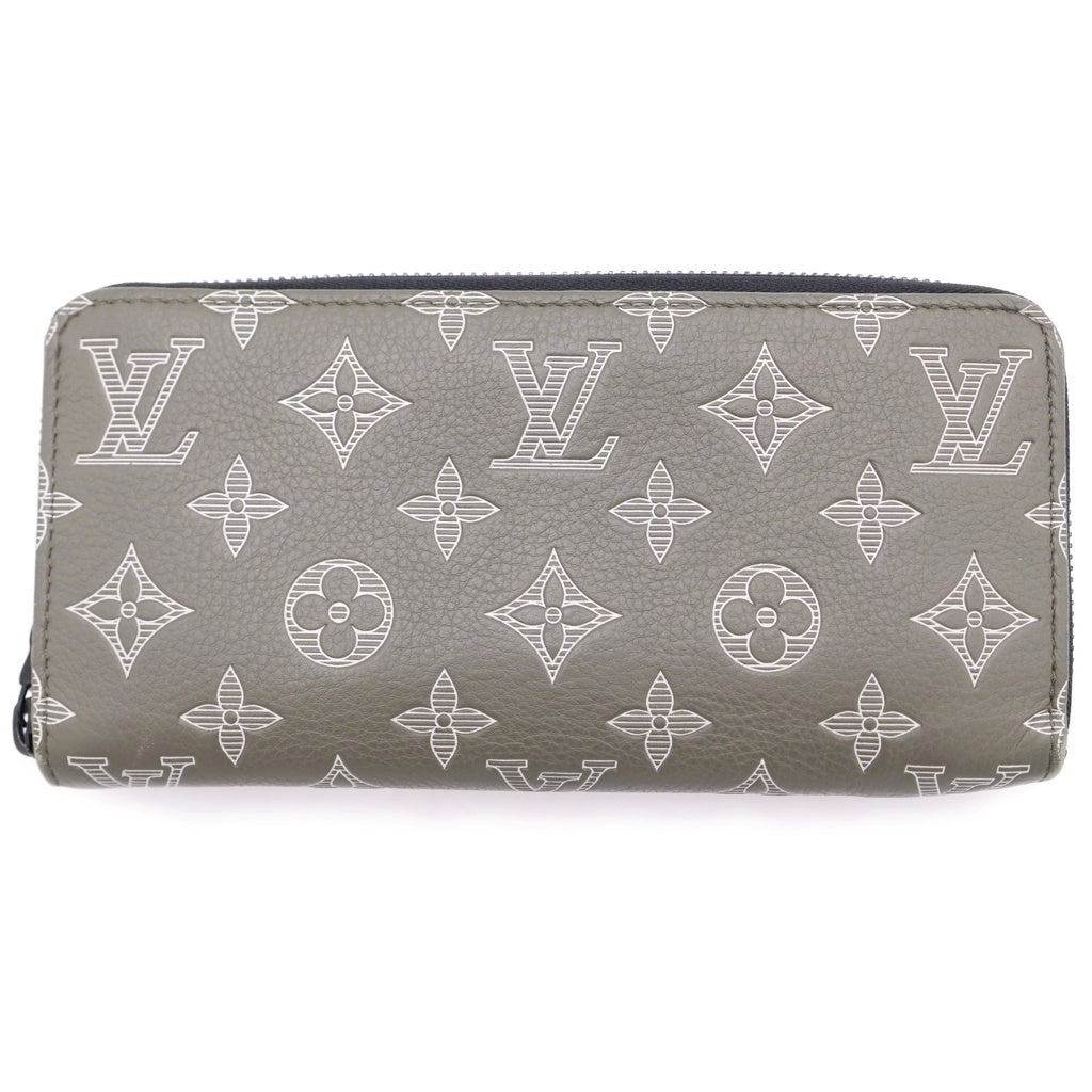 LOUIS VUITTON(ルイヴィトン) モノグラムシャドウ ジッピーウォレット ロングウォレット ホリゾンタル オリーブグリーン M12578 シルバー金具