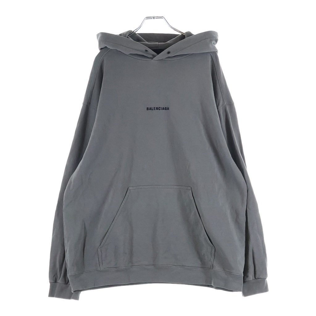 BALENCIAGA(バレンシアガ) フロントロゴ刺しゅう プルオーバーパーカー フーディー グレー 600583