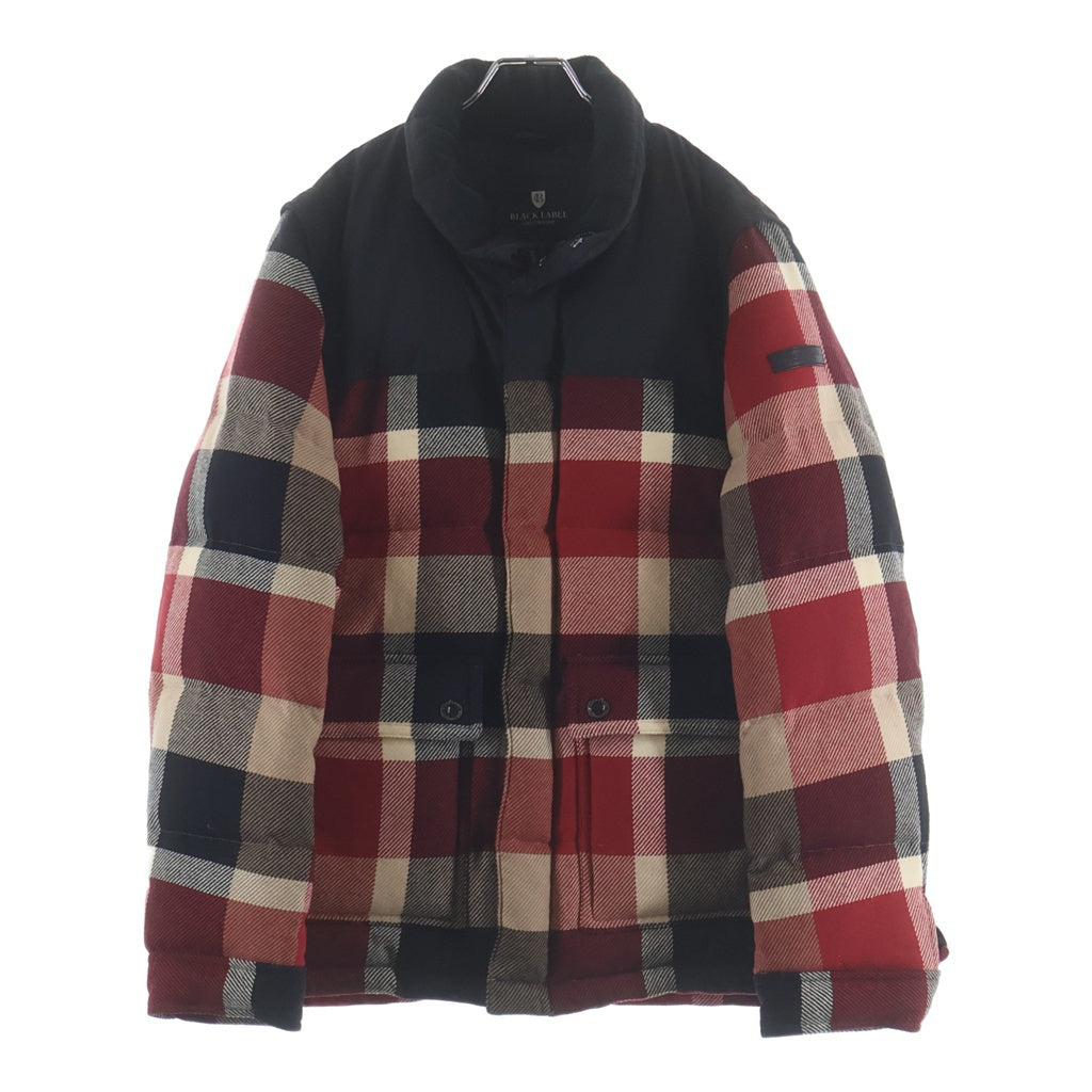 BLACK LABEL CRESTBRIDGE(ブラックレーベルクレストブリッジ) クレストブリッジ クレス チェック柄 ダウンジャケット ナイロン切り替え ブラック/レッド/ベージュ
