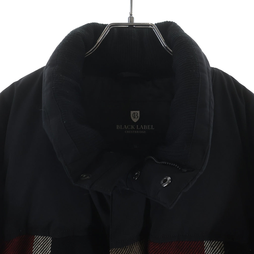 BLACK LABEL CRESTBRIDGE(ブラックレーベルクレストブリッジ) クレストブリッジ クレス チェック柄 ダウンジャケット ナイロン切り替え ブラック/レッド/ベージュ