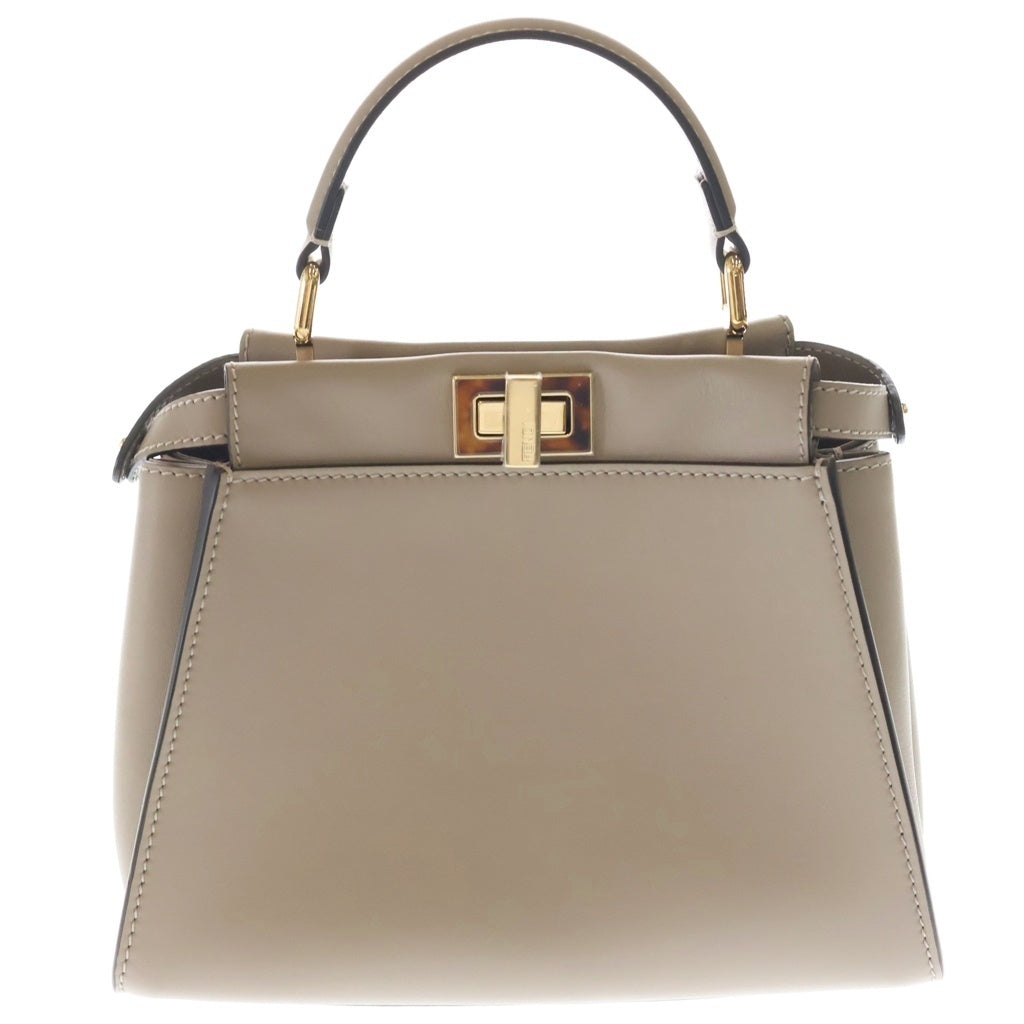 FENDI(フェンディ) ミニ ピーカブー レザー 2WAY ハンドバッグ ショルダーバッグ 8BN244 グレージュ レディース