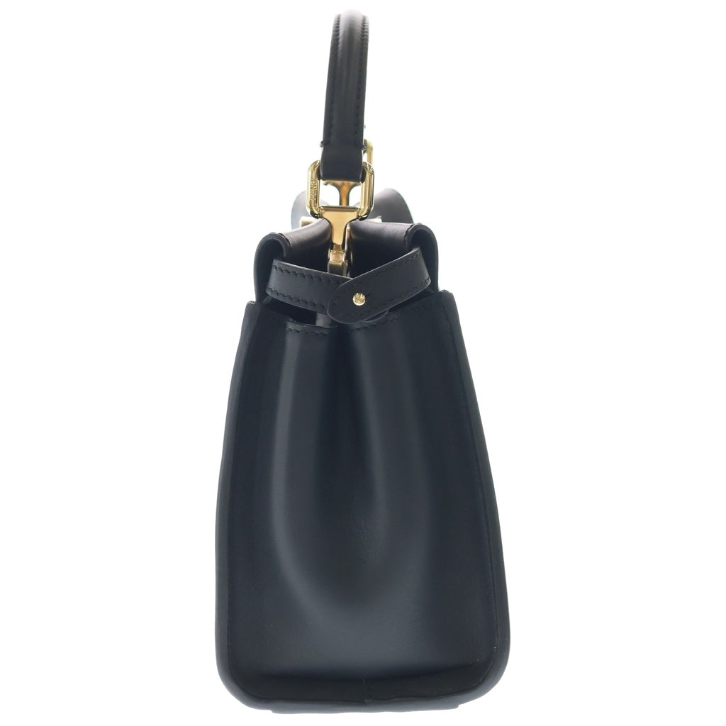 FENDI(フェンディ) ピーカブー セレリア ミニ レザー 2WAY ハンド ショルダーバッグ ゴールド金具 ブラック 8BN244 レディース