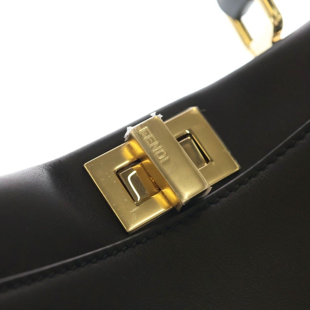 FENDI(フェンディ) ピーカブー セレリア ミニ レザー 2WAY ハンド ショルダーバッグ ゴールド金具 ブラック 8BN244 レディース
