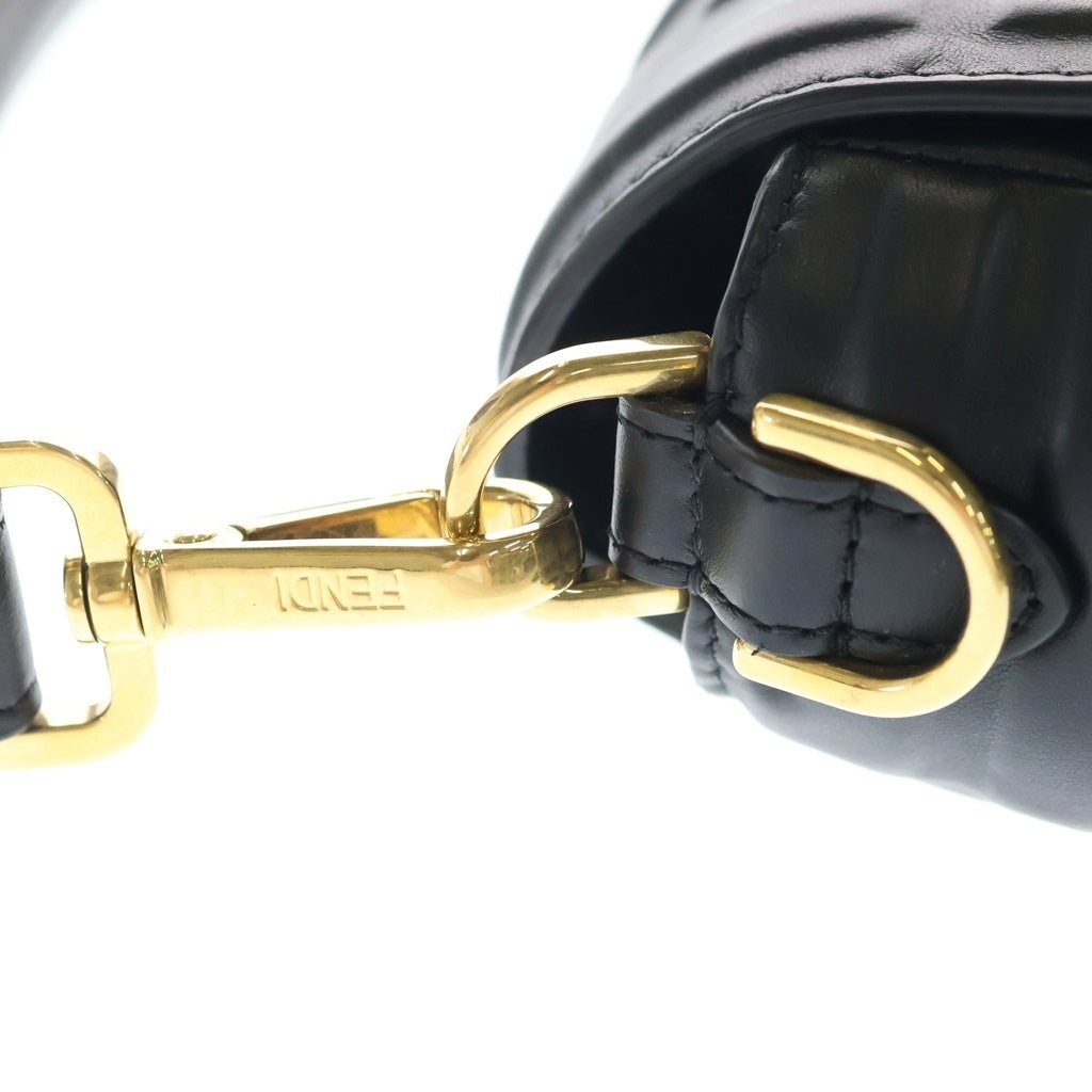 FENDI(フェンディ) ズッカ マンマバゲット レザー 2WAY ショルダーバッグ ハンドバッグ 8BR600 ブラック レディース