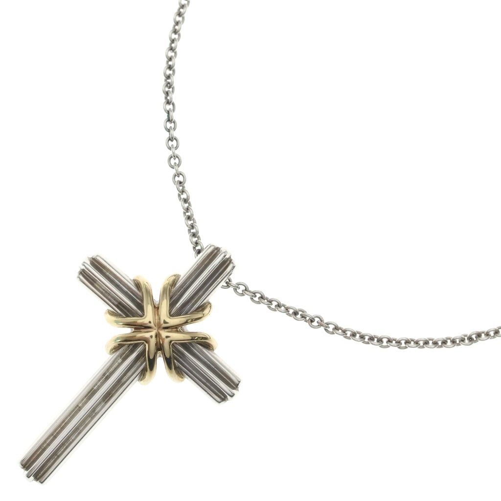 TIFFANY & Co.(ティファニー) シグネチャー クロスネックレス ペンダント ゴールド/シルバー Au750 Ag925 レディース