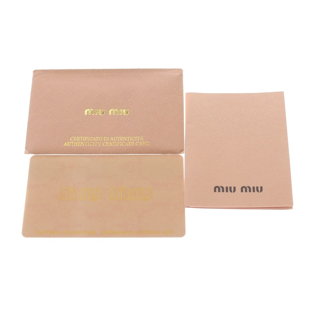 miumiu(ミュウミュウ) マテラッセ クリスタル 2Way ハンド ショルダーバッグ レザー ブラック 5BD103 レディース