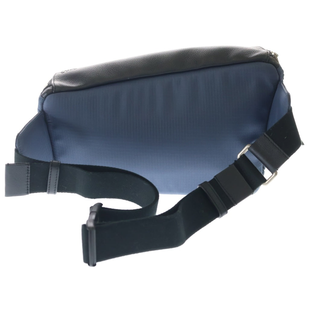 LOEWE(ロエベ) パズル スリングバッグ ボディバッグ ショルダーバッグ ブルー×ブラック レザー×ナイロン 306.50.T57 シルバー金具