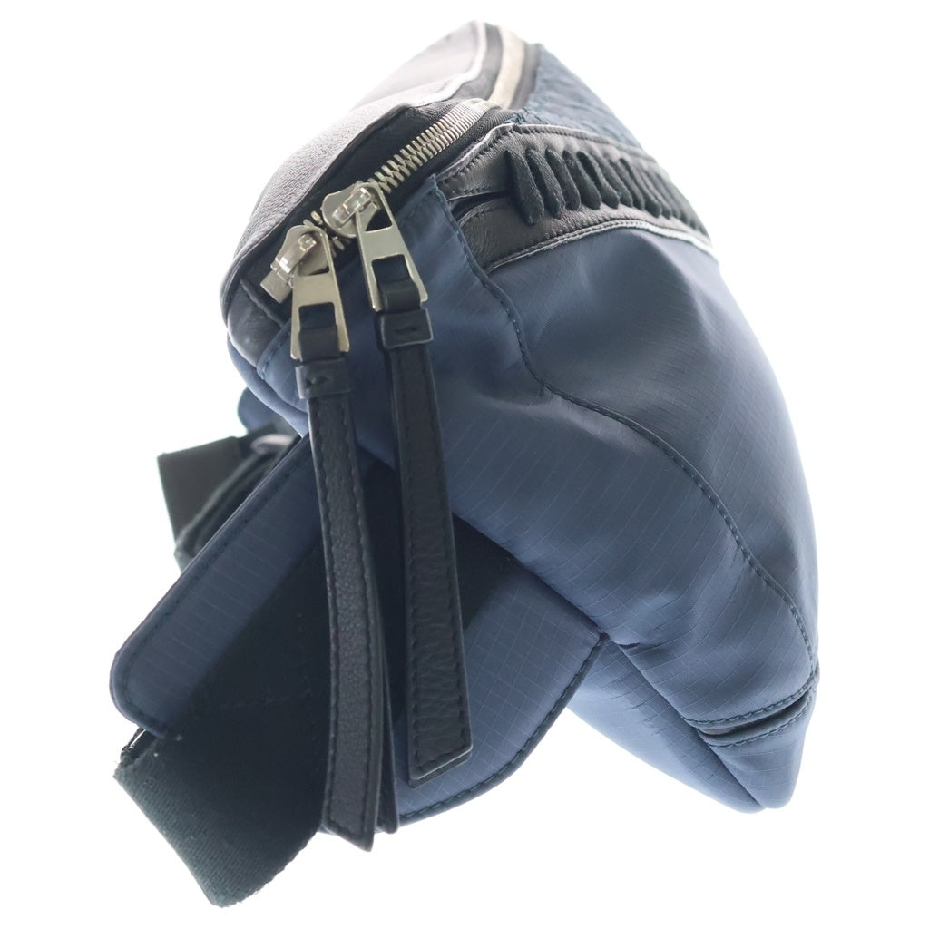 LOEWE(ロエベ) パズル スリングバッグ ボディバッグ ショルダーバッグ ブルー×ブラック レザー×ナイロン 306.50.T57 シルバー金具