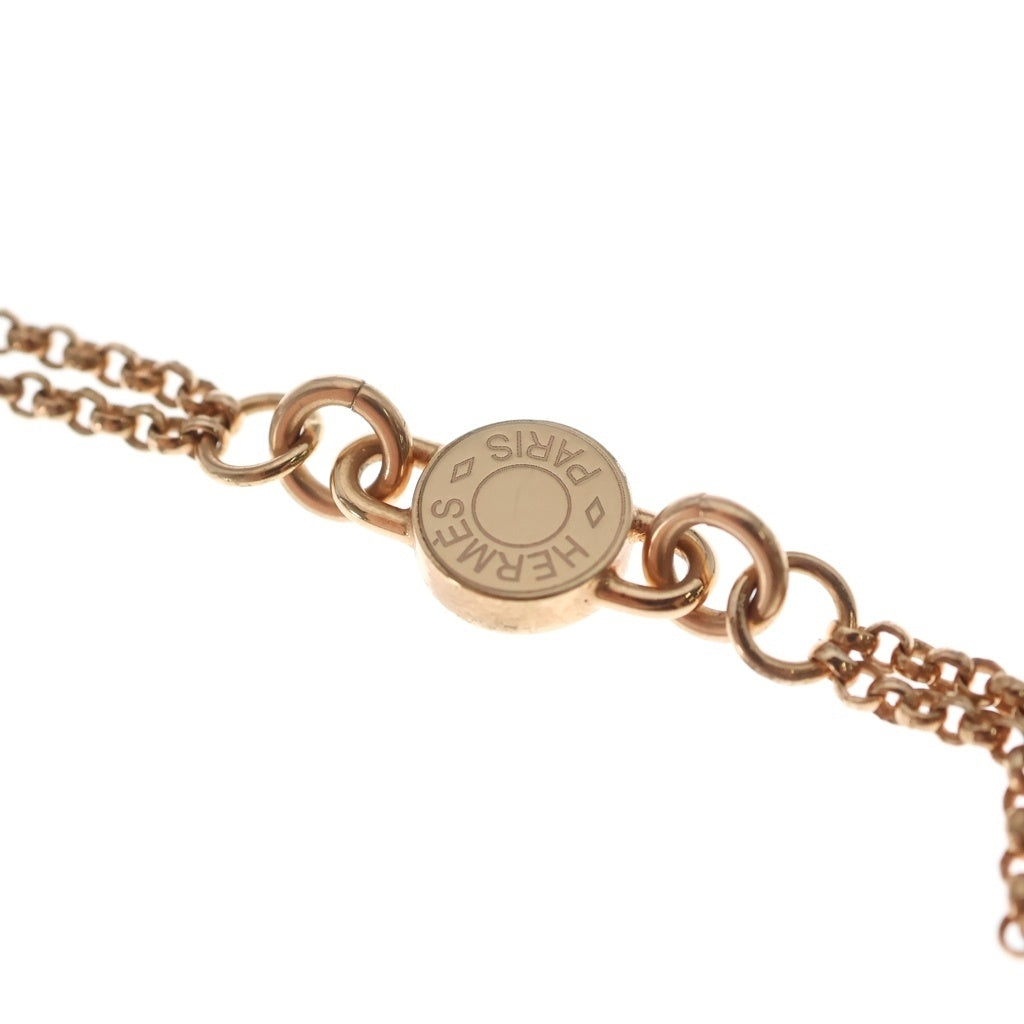 HERMES(エルメス) シャルニエールPM クレ スイフト レザー ネックレス ピンクゴールド/アイボリー レディース