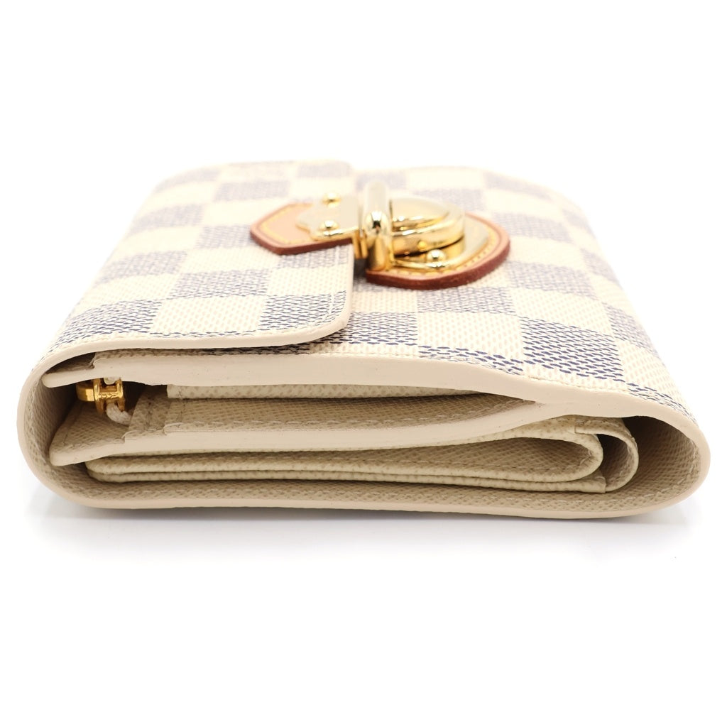 LOUIS VUITTON(ルイヴィトン) ダミエ アズール ポルトフォイユ ジョイ PVC レザー 三つ折り財布 コンパクトウォレット N60030 ホワイト系 レディース