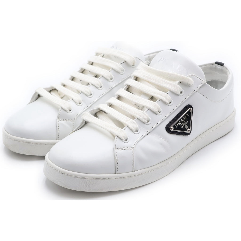 PRADA(プラダ) LANE レーン トライアングルロゴ ブラッシュドレザー ローカットスニーカー シューズ ホワイト 2EE376 3F0E