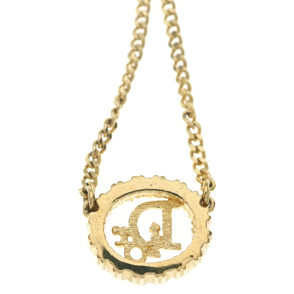 Christian Dior(クリスチャンディオール) CDロゴ ラインストーン GP ネックレス ゴールド レディース