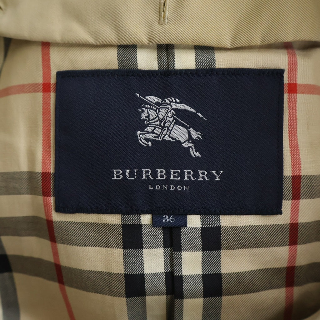 BURBERRY(バーバリー) 裏地ノバチェック柄 コットン トレンチコート ベージュ FRD87-195-51 レディース