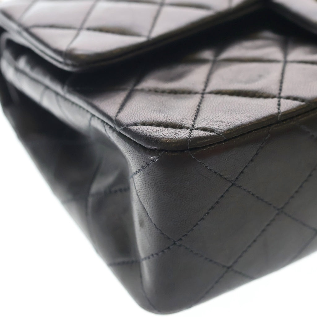 CHANEL(シャネル) マトラッセ23 Wチェーン ショルダーバック Wフラップ ゴールド金具 ラムスキン ブラック レディース