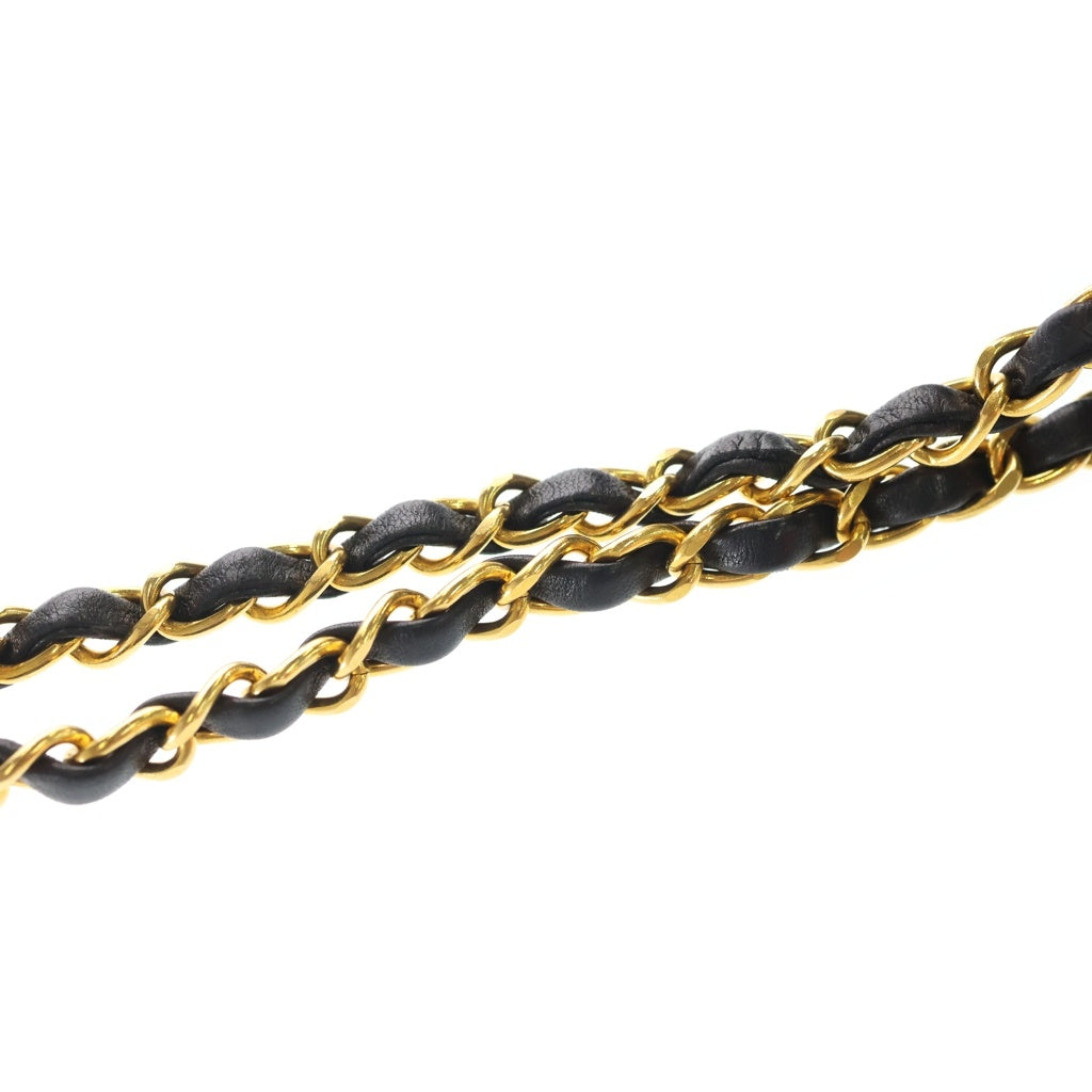 CHANEL(シャネル) マトラッセ23 Wチェーン ショルダーバック Wフラップ ゴールド金具 ラムスキン ブラック レディース