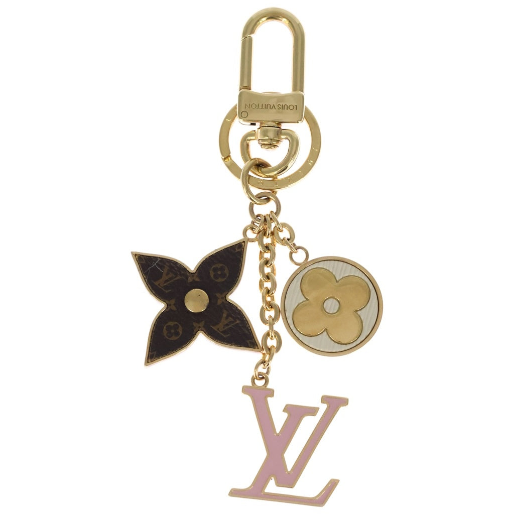 LOUIS VUITTON(ルイヴィトン) スプリング ストリート キーリング バッグチャーム ゴールド×ブラウン×ピンク M01187 レディース