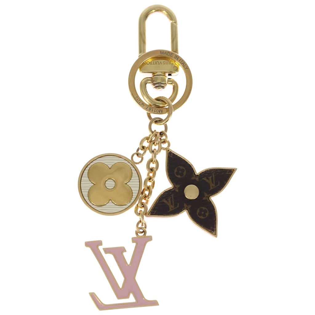 LOUIS VUITTON(ルイヴィトン) スプリング ストリート キーリング バッグチャーム ゴールド×ブラウン×ピンク M01187 レディース