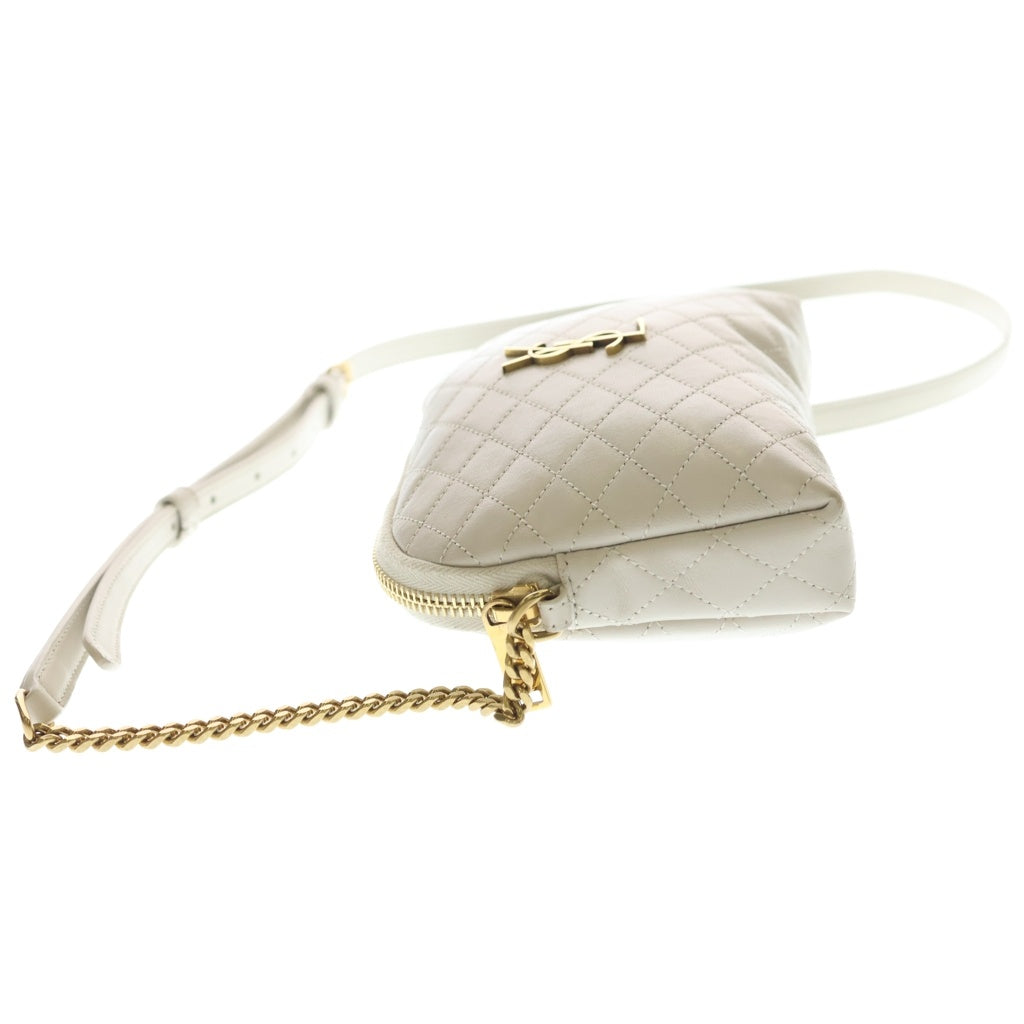 SAINT LAURENT PARIS(サンローランパリ) ギャビー カサンドラロゴ レザー チェーン ショルダーバッグ ゴールド金具 ベージュ 733667 レディース