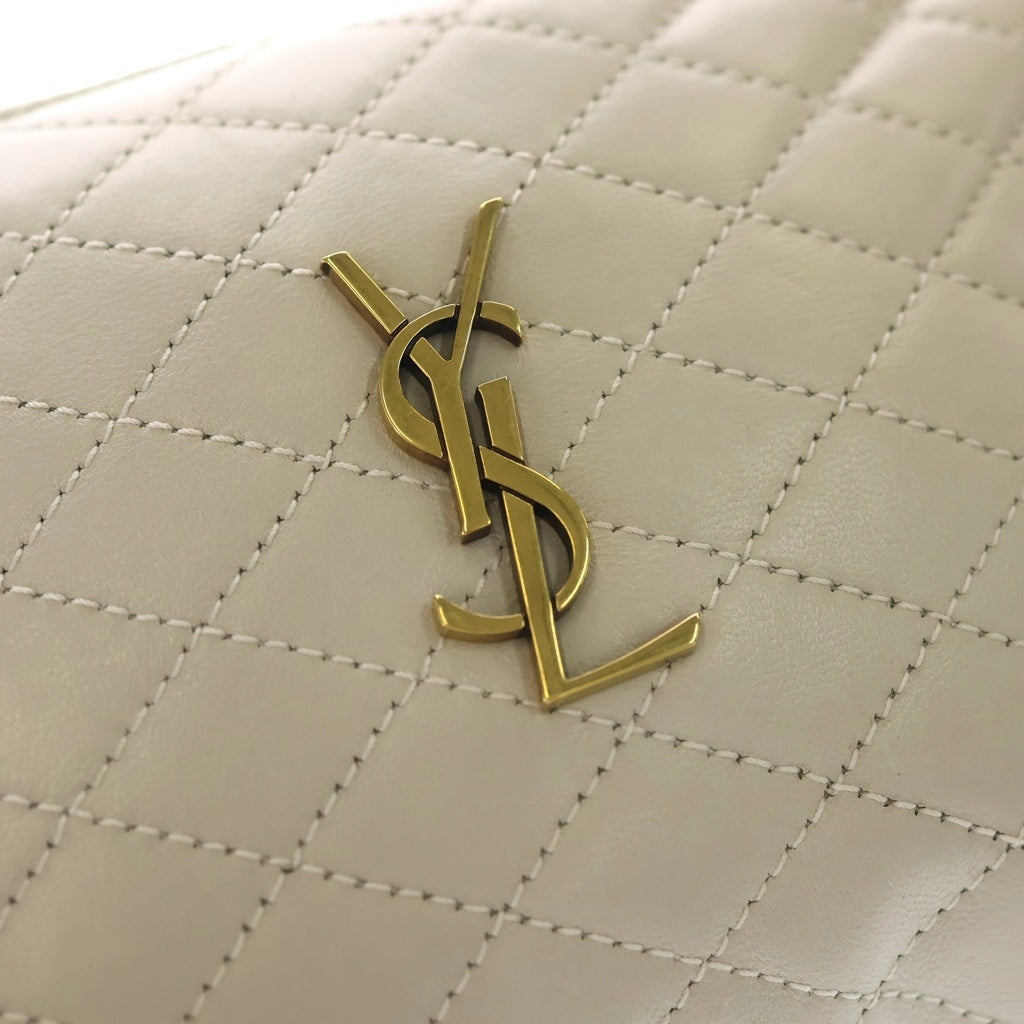 SAINT LAURENT PARIS(サンローランパリ) ギャビー カサンドラロゴ レザー チェーン ショルダーバッグ ゴールド金具 ベージュ 733667 レディース