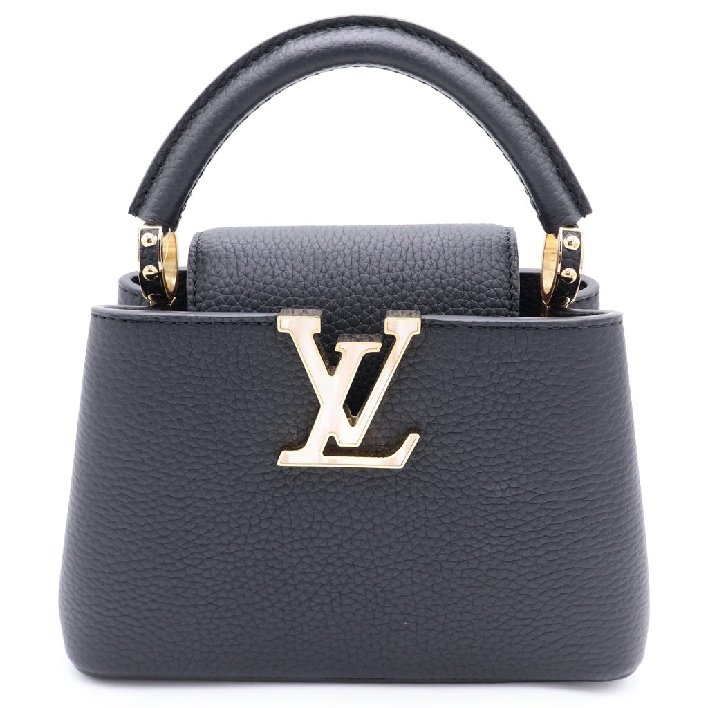 LOUIS VUITTON(ルイヴィトン) カプシーヌミニ ハンドバック 2wayショルダー シェル ゴールド金具 レザー ブラック M25903 レディース