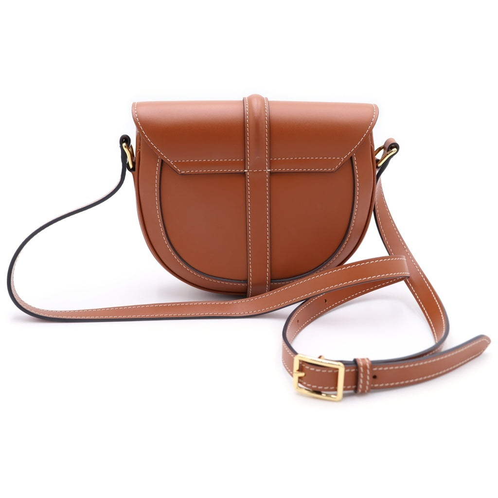 CELINE(セリーヌ) ブザス16 セーズ レザー キャンバス ショルダーバッグ ブラウン レディース