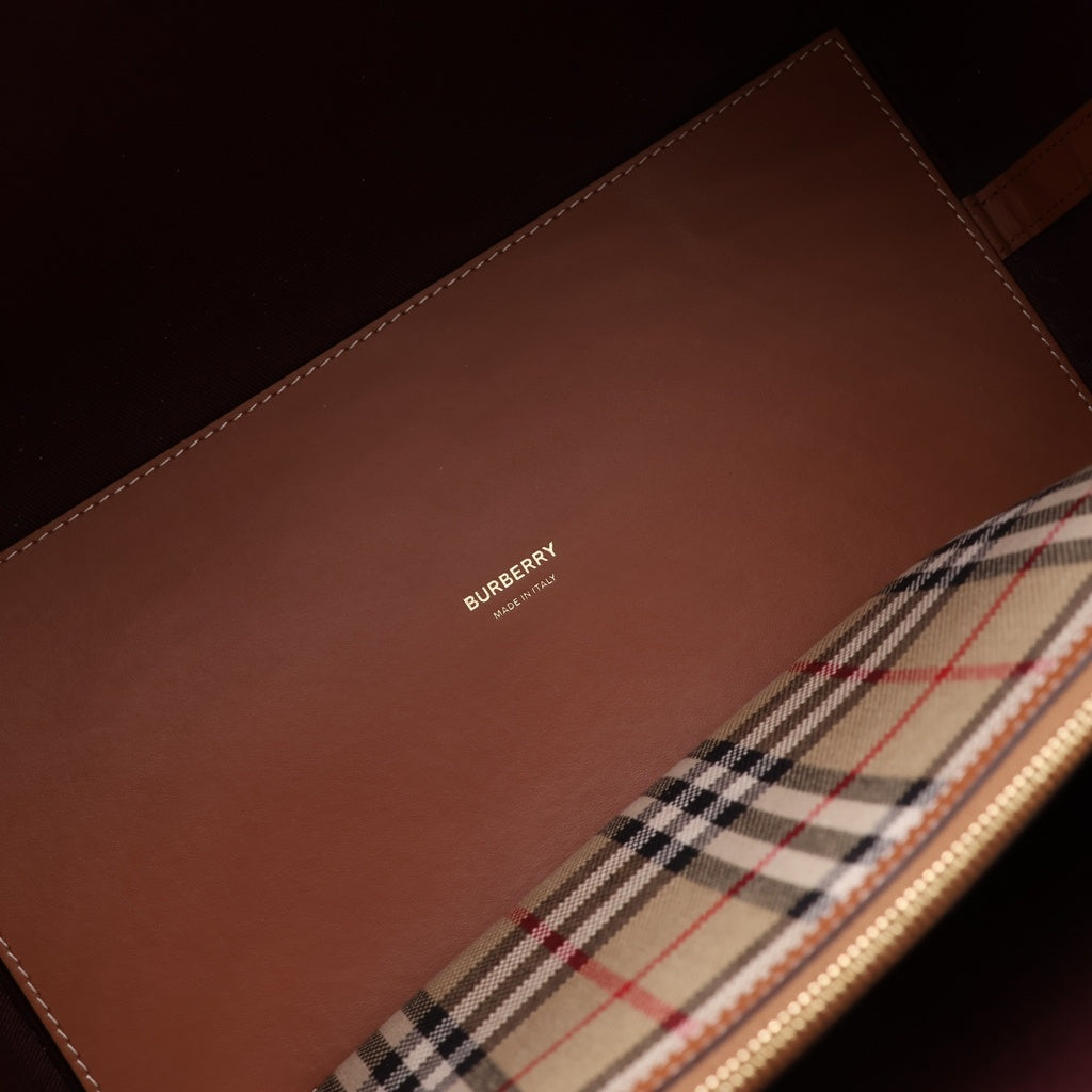 BURBERRY(バーバリー) ノバチェック ロンドン スモール キャンバス レザー トートバッグ ハンドバッグ ショルダーバッグ ベージュ 8066163 レディース