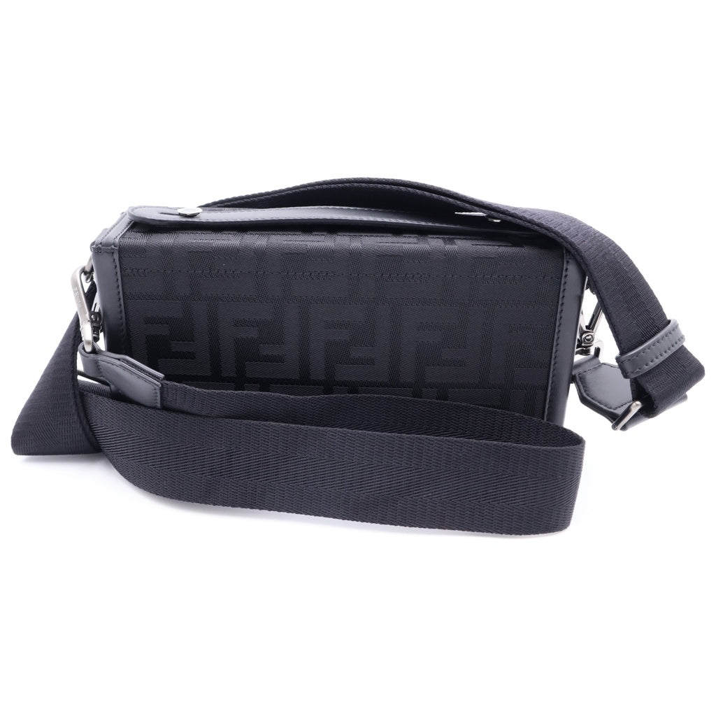 FENDI(フェンディ) ズッカ ソフトトランク バケット ショルダーバッグ キャンバス レザー ブラック 7VA565 レディース
