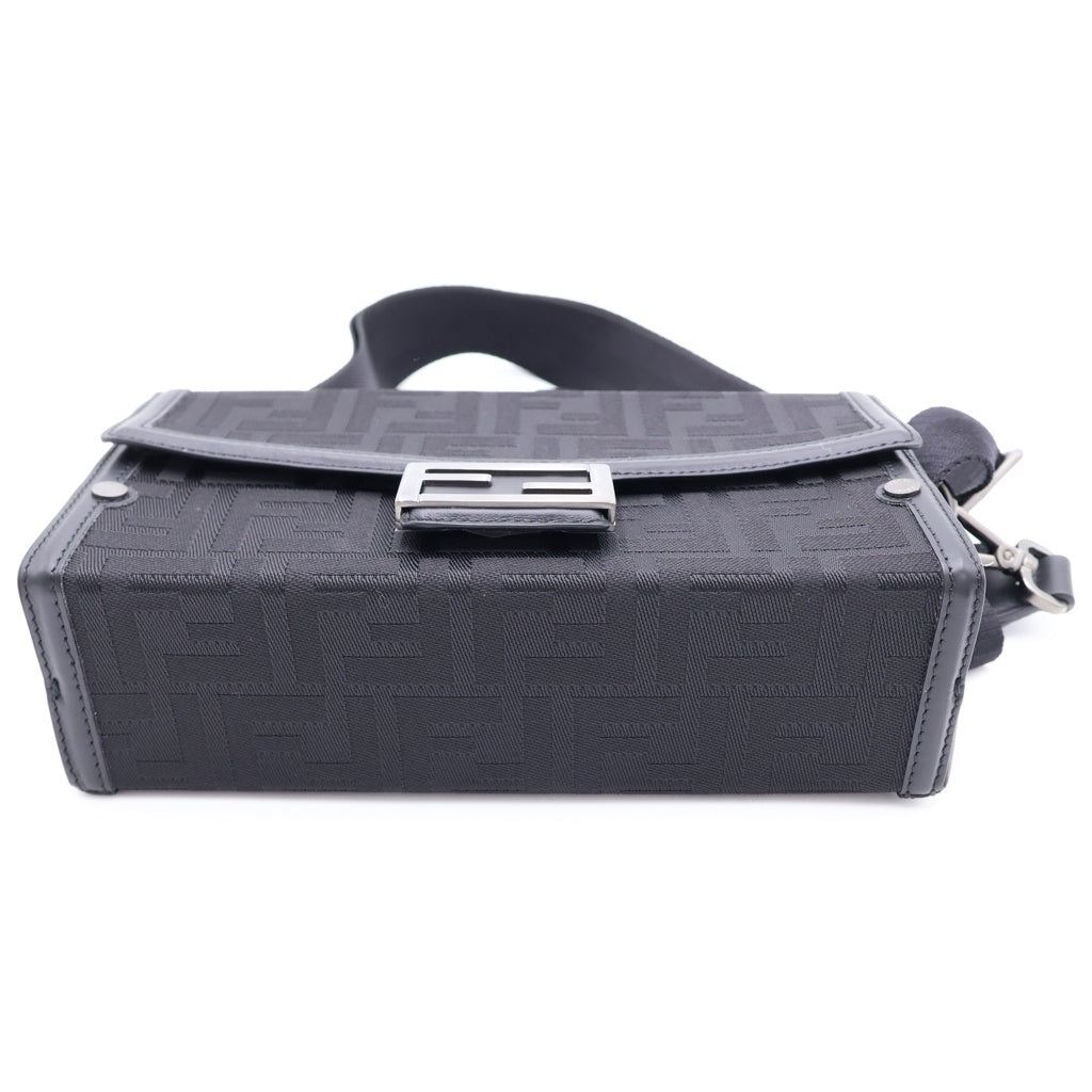FENDI(フェンディ) ズッカ ソフトトランク バケット ショルダーバッグ キャンバス レザー ブラック 7VA565 レディース