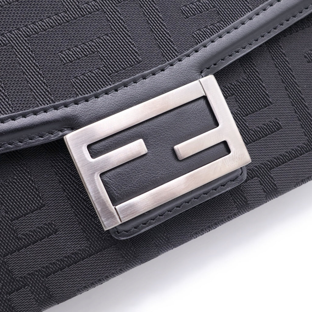 FENDI(フェンディ) ズッカ ソフトトランク バケット ショルダーバッグ キャンバス レザー ブラック 7VA565 レディース