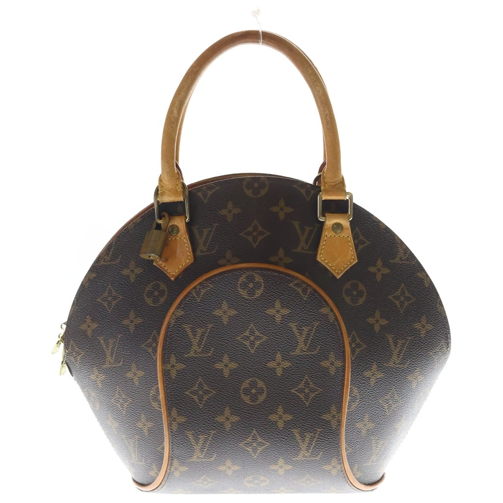 LOUIS VUITTON(ルイヴィトン) モノグラム エリプスPM ハンドバッグ ブラウン レザー×PVC M51127 ゴールド金具 レディース