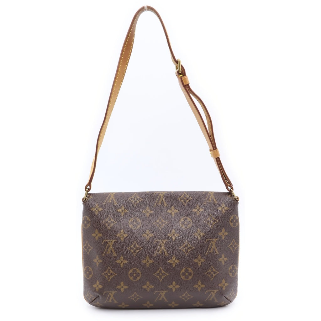LOUIS VUITTON(ルイヴィトン) モノグラム ミュゼットタンゴ ショルダーバッグ ブラウン レザー×PVC M51257 ゴールド金具 レディース