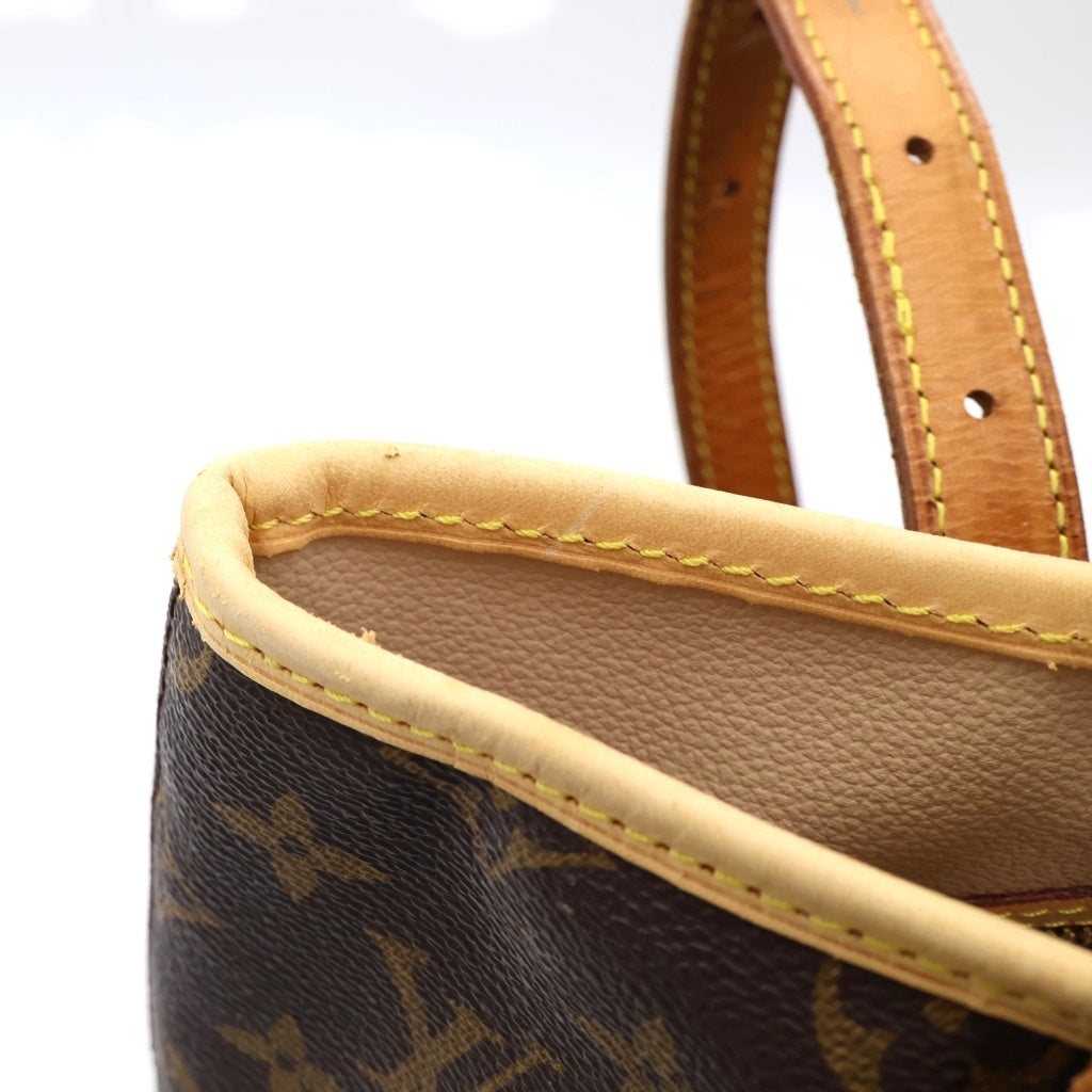 LOUIS VUITTON(ルイヴィトン) モノグラム バゲットPM ハンドバッグ トートバッグ ブラウン レザー×PVC M42238 ゴールド金具 レディース