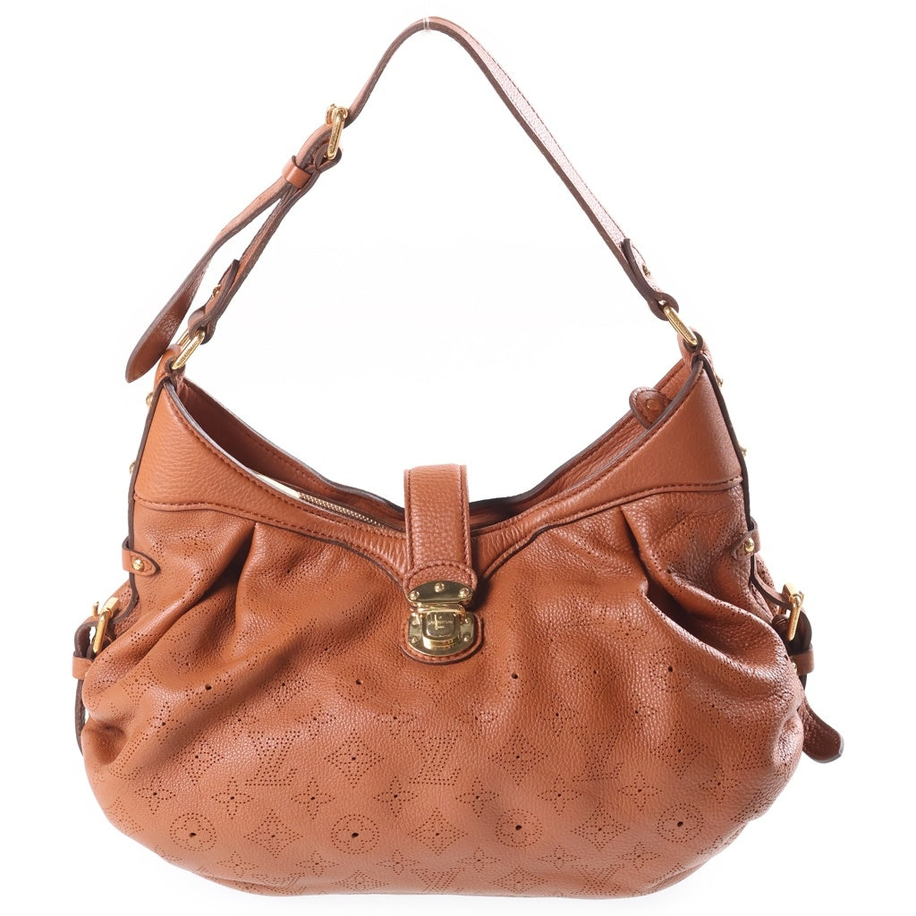 LOUIS VUITTON(ルイヴィトン) モノグラム マヒナXS パンチング レザー ワンショルダーバッグ ゴールド金具 ブラウン M97049 レディース