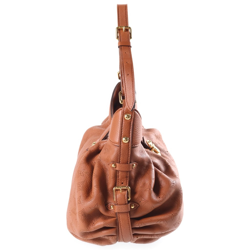 LOUIS VUITTON(ルイヴィトン) モノグラム マヒナXS パンチング レザー ワンショルダーバッグ ゴールド金具 ブラウン M97049 レディース