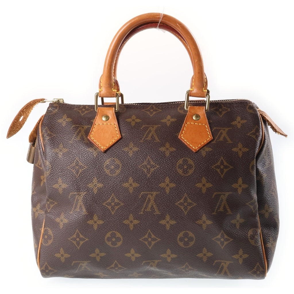 LOUIS VUITTON(ルイヴィトン) モノグラム スピーディ25 ハンドバッグ ボストンバッグ ブラウン レザー×PVC M41528 ゴールド金具 レディース