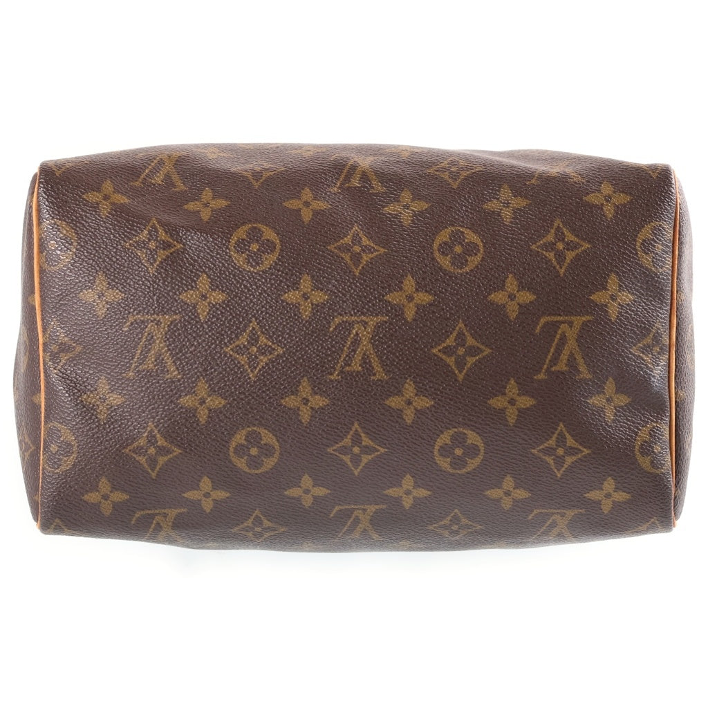 LOUIS VUITTON(ルイヴィトン) モノグラム スピーディ25 ハンドバッグ ボストンバッグ ブラウン レザー×PVC M41528 ゴールド金具 レディース