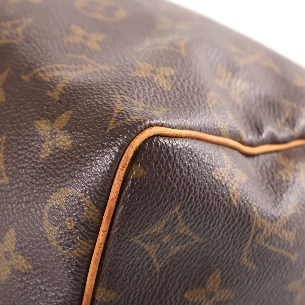 LOUIS VUITTON(ルイヴィトン) モノグラム スピーディ25 ハンドバッグ ボストンバッグ ブラウン レザー×PVC M41528 ゴールド金具 レディース