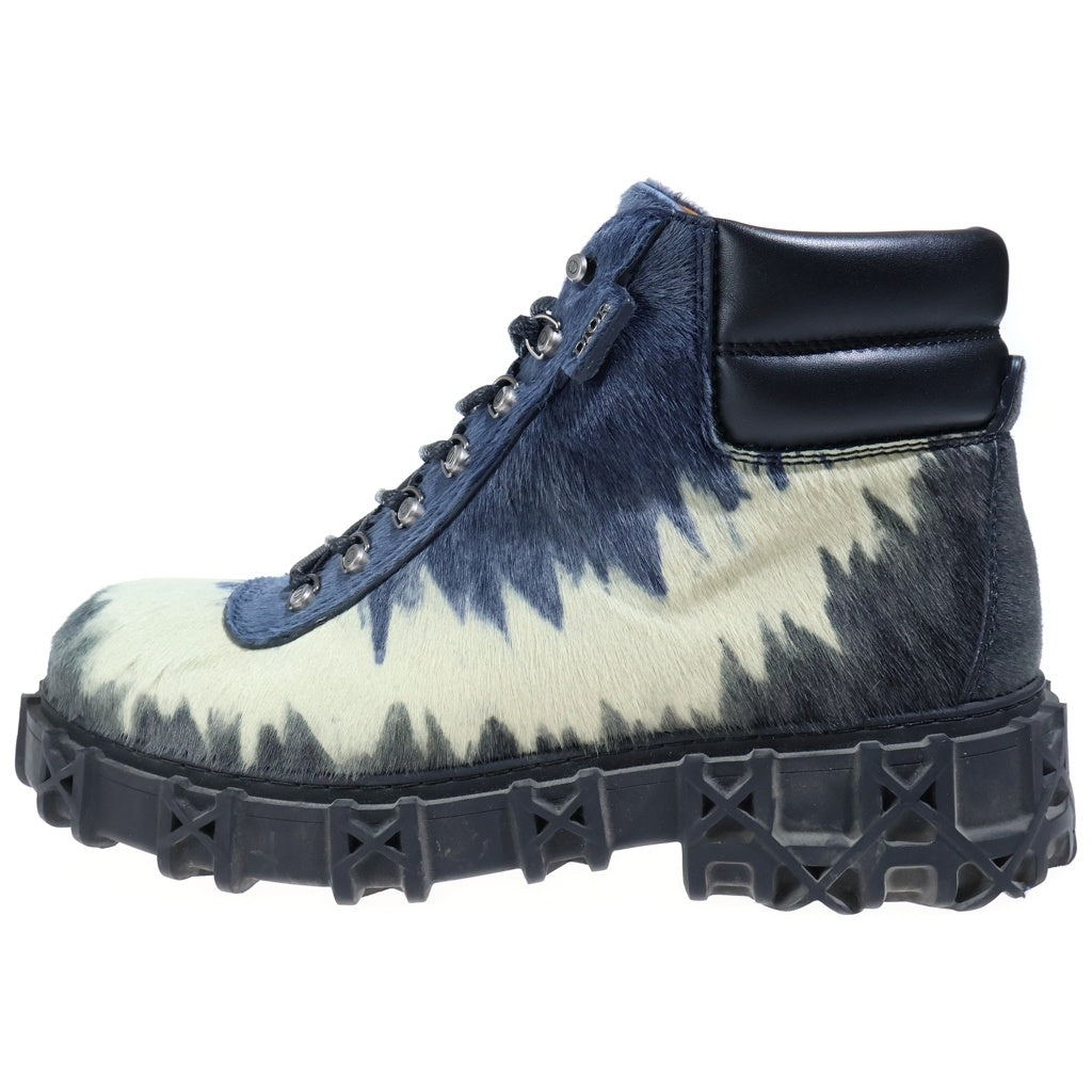 Christian Dior(クリスチャンディオール) 26SS Slickrock ハラコ ショートブーツ 限定エディション チャンキーソール ネイビー/ブラック 3BO378ABD