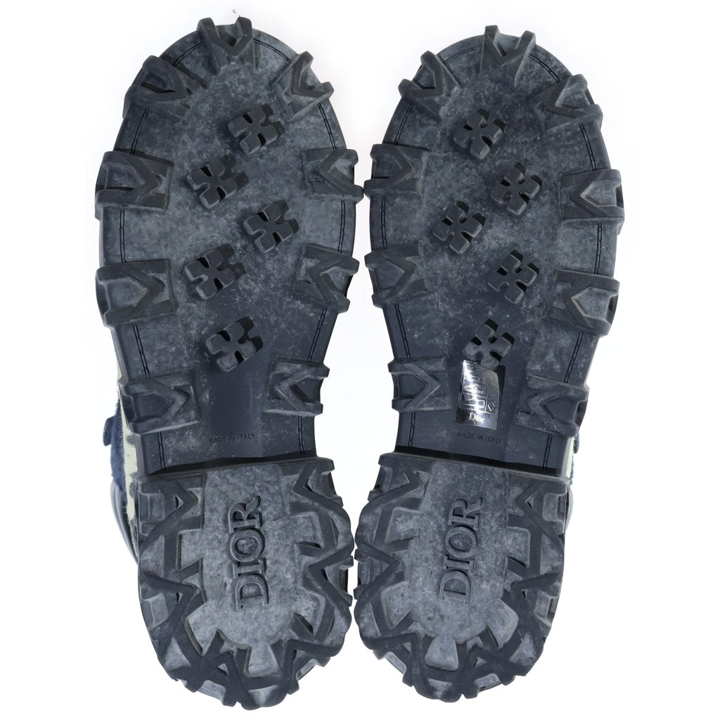 Christian Dior(クリスチャンディオール) 26SS Slickrock ハラコ ショートブーツ 限定エディション チャンキーソール ネイビー/ブラック 3BO378ABD