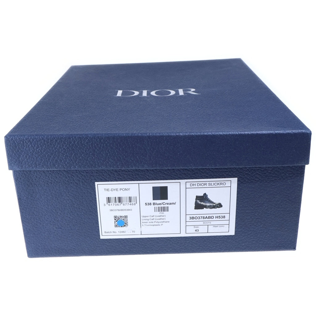 Christian Dior(クリスチャンディオール) 26SS Slickrock ハラコ ショートブーツ 限定エディション チャンキーソール ネイビー/ブラック 3BO378ABD