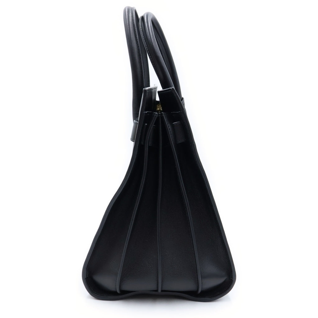 SAINT LAURENT PARIS(サンローランパリ) サックドジュール ナノ 2WAYハンドバッグ ショルダーバッグ ブラック レザー ゴールド金具 レディース